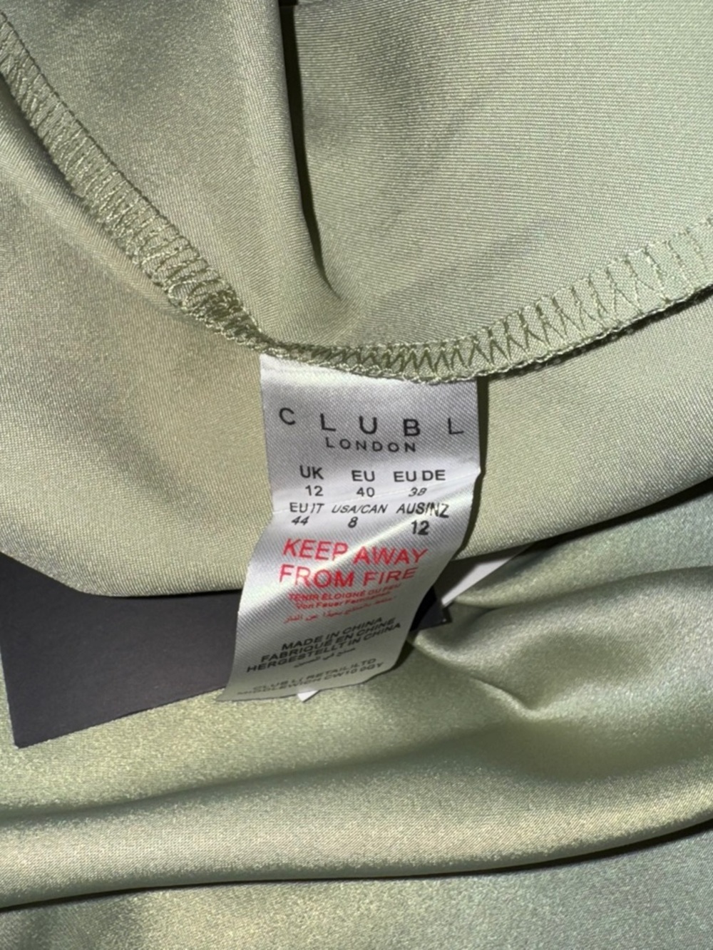 NWT Club L London Satin Wide Leg Trouser Sage Green High Rise Size US 8 - Picture 9 of 11